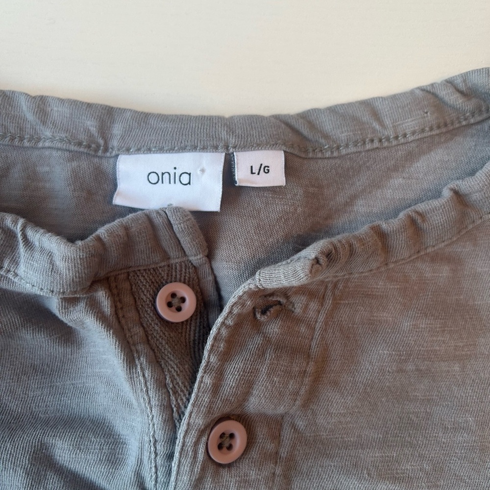 Onia Light Gray Henley Shirt